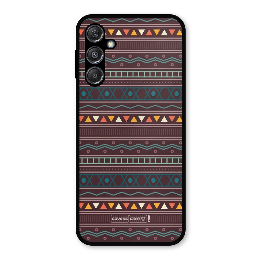 Classic Aztec Pattern Metal Back Case for Galaxy M34 5G