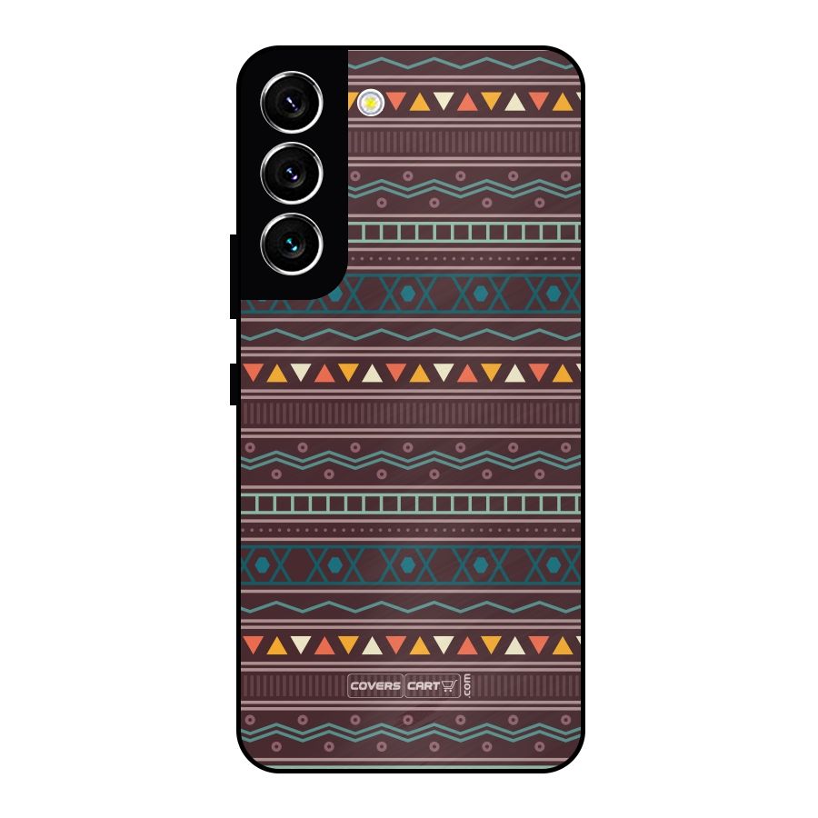 Classic Aztec Pattern Metal Back Case for Galaxy S22 5G