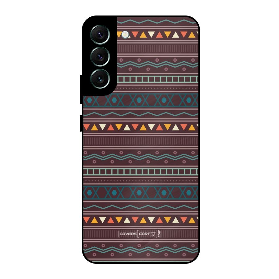 Classic Aztec Pattern Metal Back Case for Galaxy S22 Plus 5G