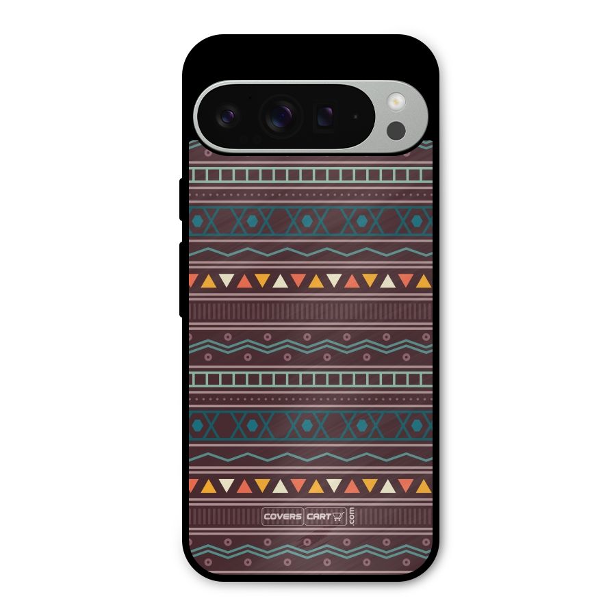 Classic Aztec Pattern Metal Back Case for Google Pixel 9 Pro XL