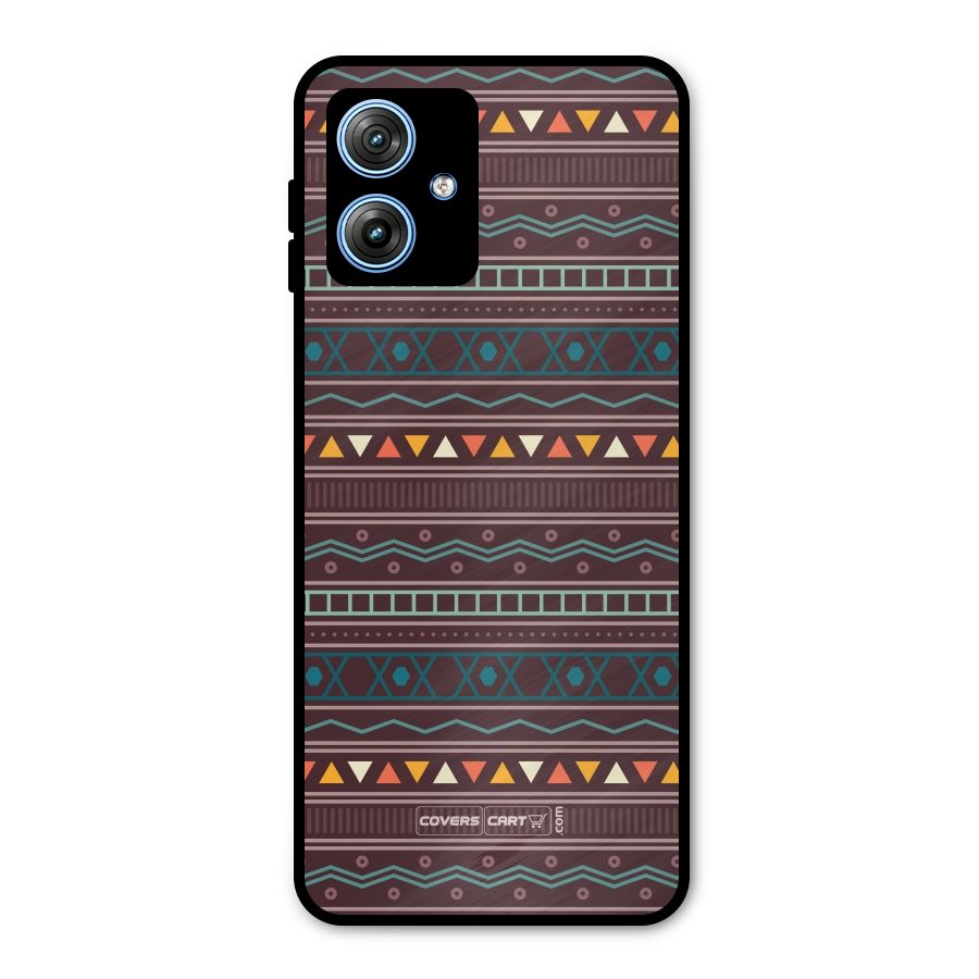 Classic Aztec Pattern Metal Back Case for Moto G54