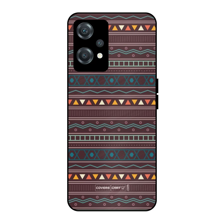 Classic Aztec Pattern Metal Back Case for OnePlus Nord CE 2 Lite 5G