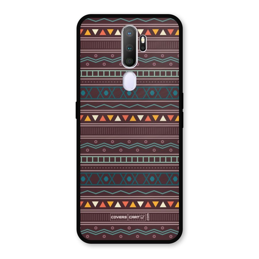 Classic Aztec Pattern Metal Back Case for Oppo A9 (2020)