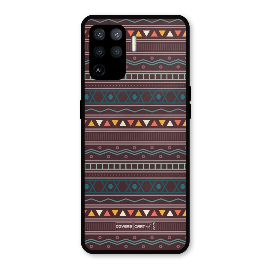 Classic Aztec Pattern Metal Back Case for Oppo F19 Pro