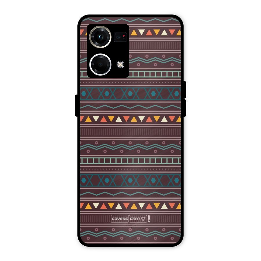 Classic Aztec Pattern Metal Back Case for Oppo F21 Pro 4G