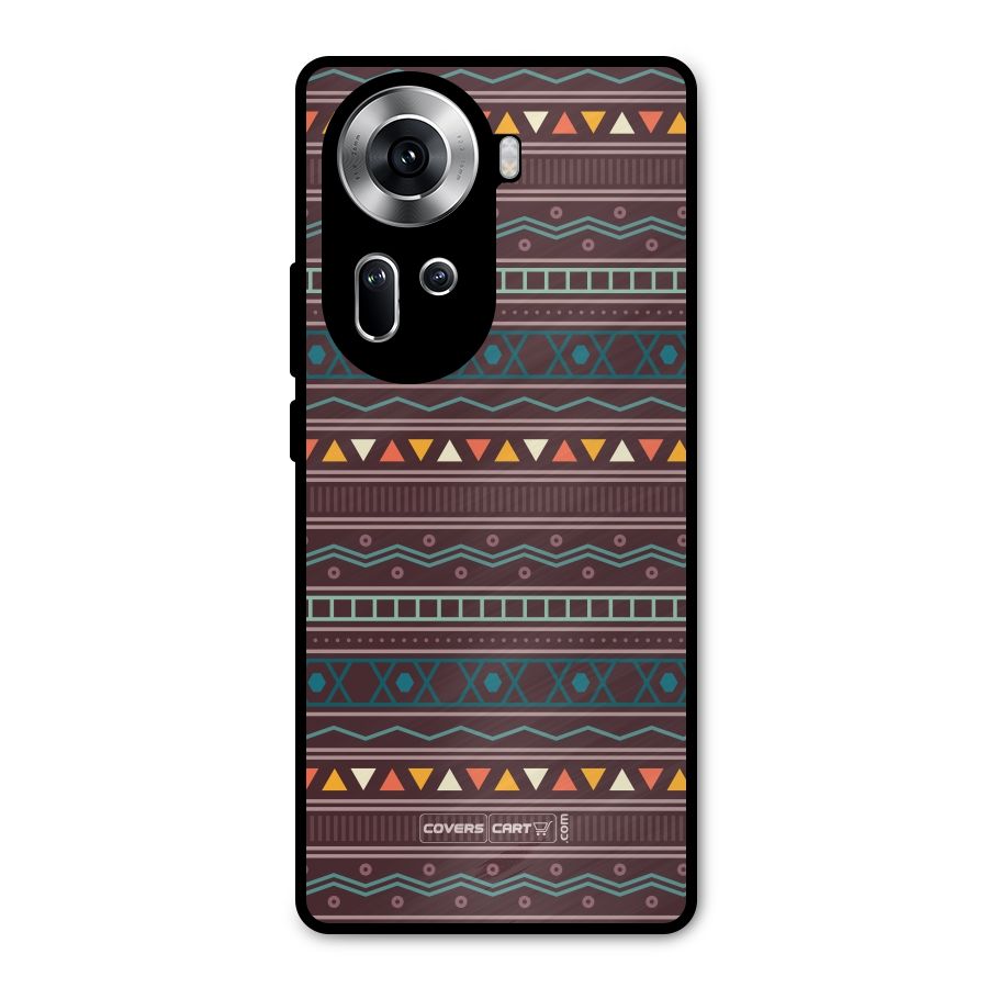 Classic Aztec Pattern Metal Back Case for Oppo Reno11 5G