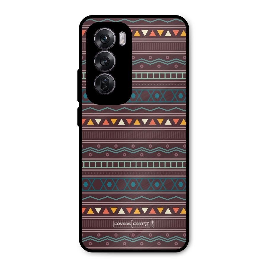 Classic Aztec Pattern Metal Back Case for Oppo Reno12 Pro