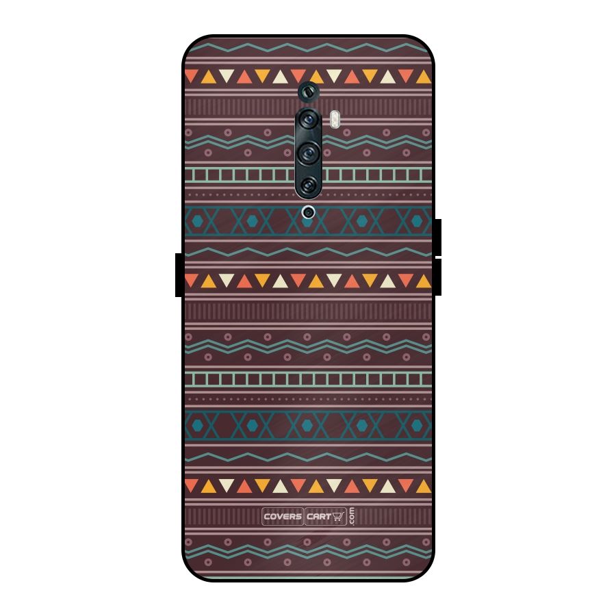 Classic Aztec Pattern Metal Back Case for Oppo Reno2 F