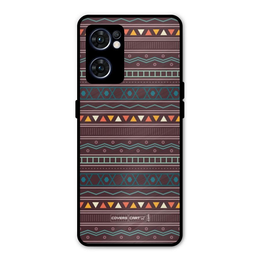 Classic Aztec Pattern Metal Back Case for Oppo Reno7 5G