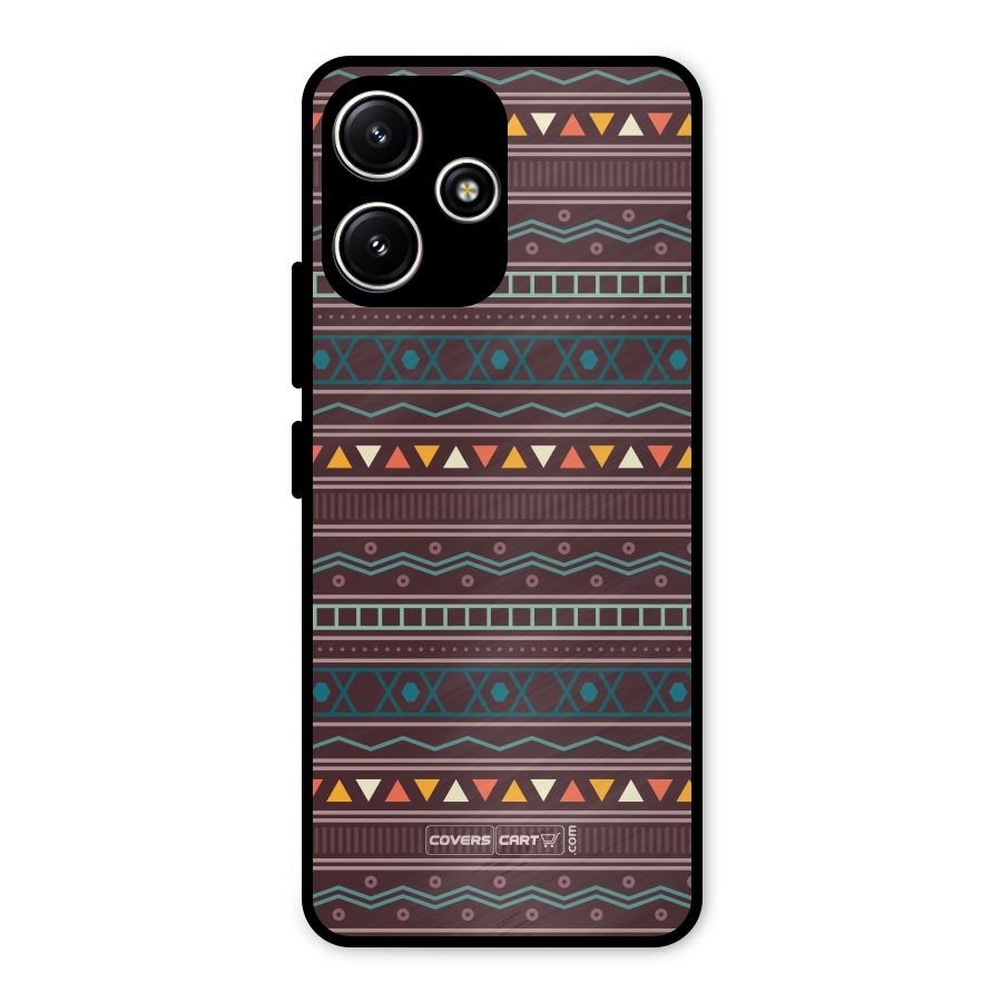 Classic Aztec Pattern Metal Back Case for Poco M6 Pro