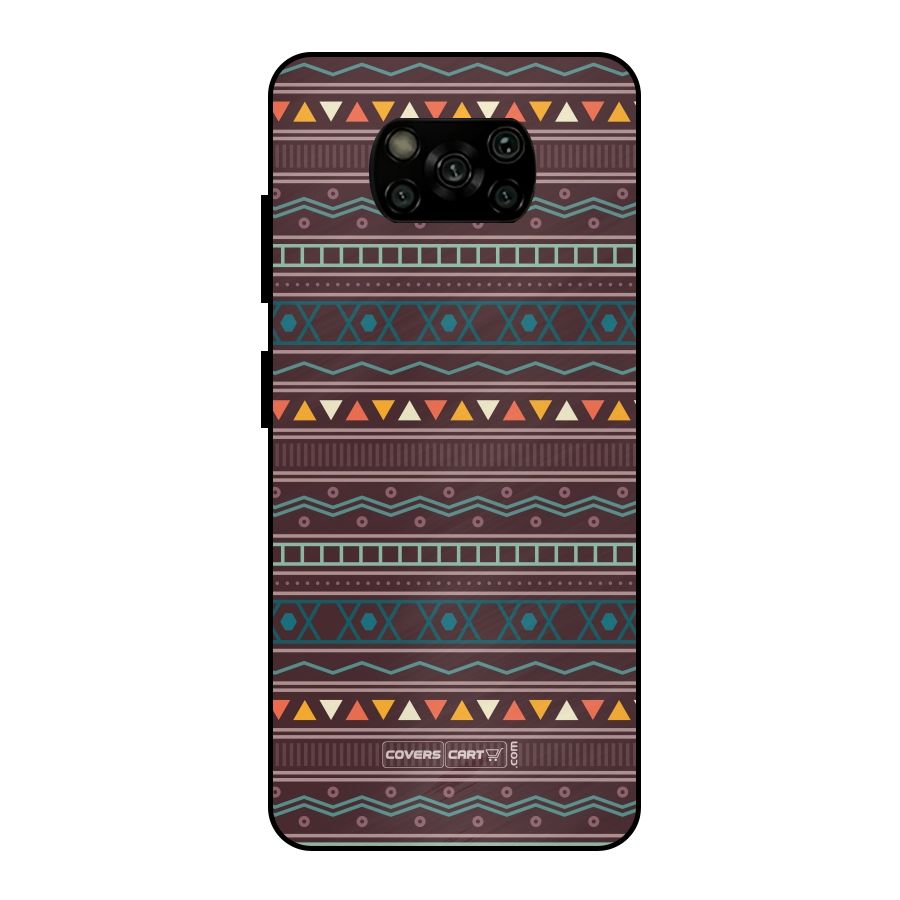 Classic Aztec Pattern Metal Back Case for Poco X3