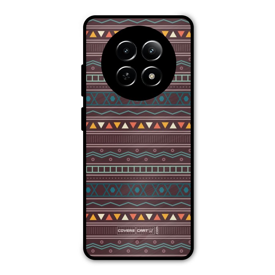Classic Aztec Pattern Metal Back Case for Realme 12x 5G