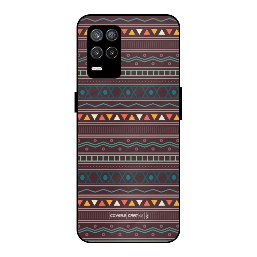 Classic Aztec Pattern Metal Back Case for Realme 8s 5G