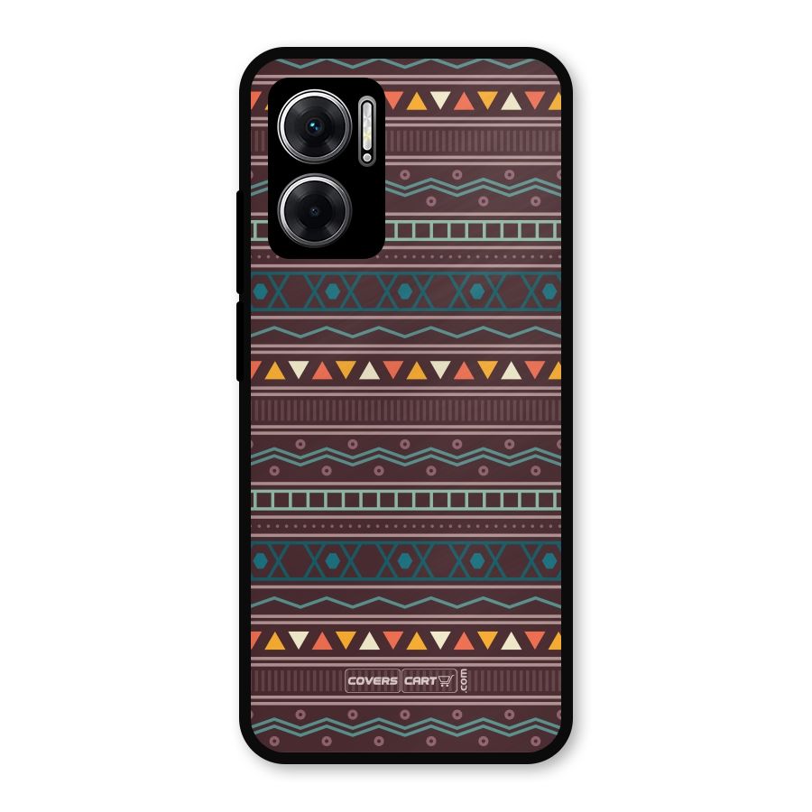 Classic Aztec Pattern Metal Back Case for Redmi 11 Prime 5G