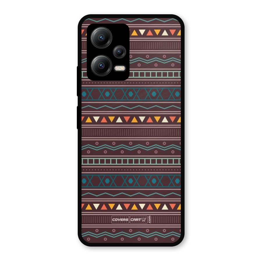 Classic Aztec Pattern Metal Back Case for Redmi Note 12 5G