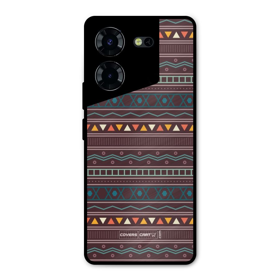 Classic Aztec Pattern Metal Back Case for Tecno Pova 5 Pro 5G