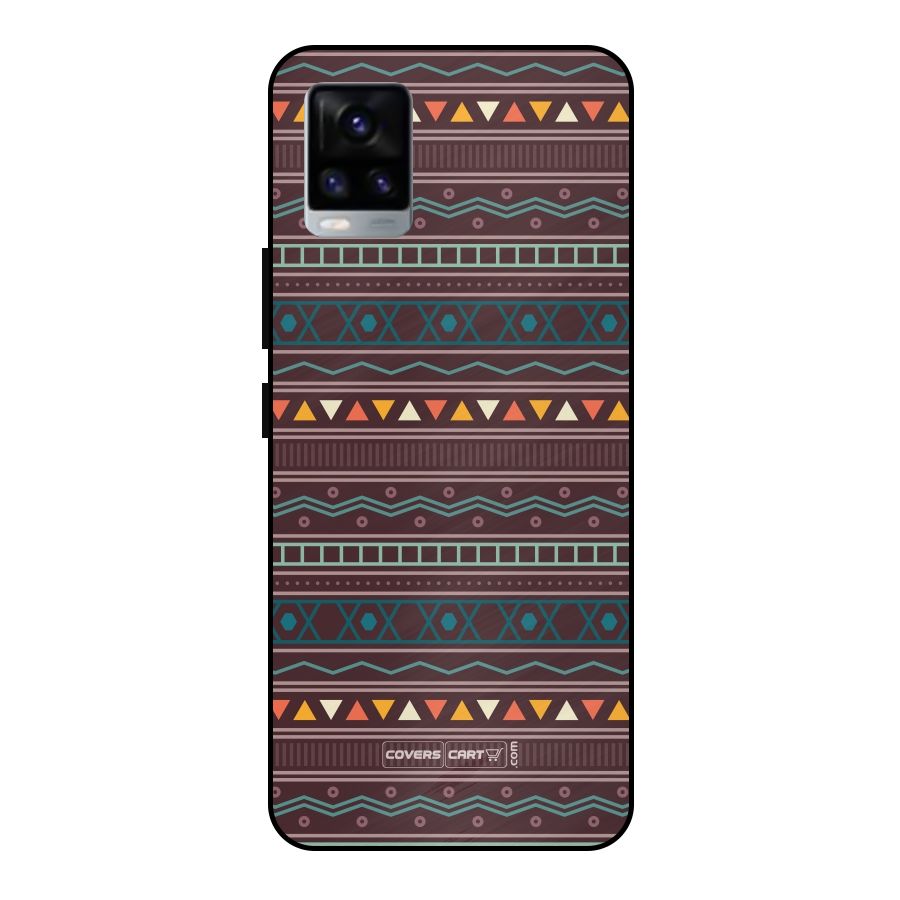 Classic Aztec Pattern Metal Back Case for Vivo V20 2021