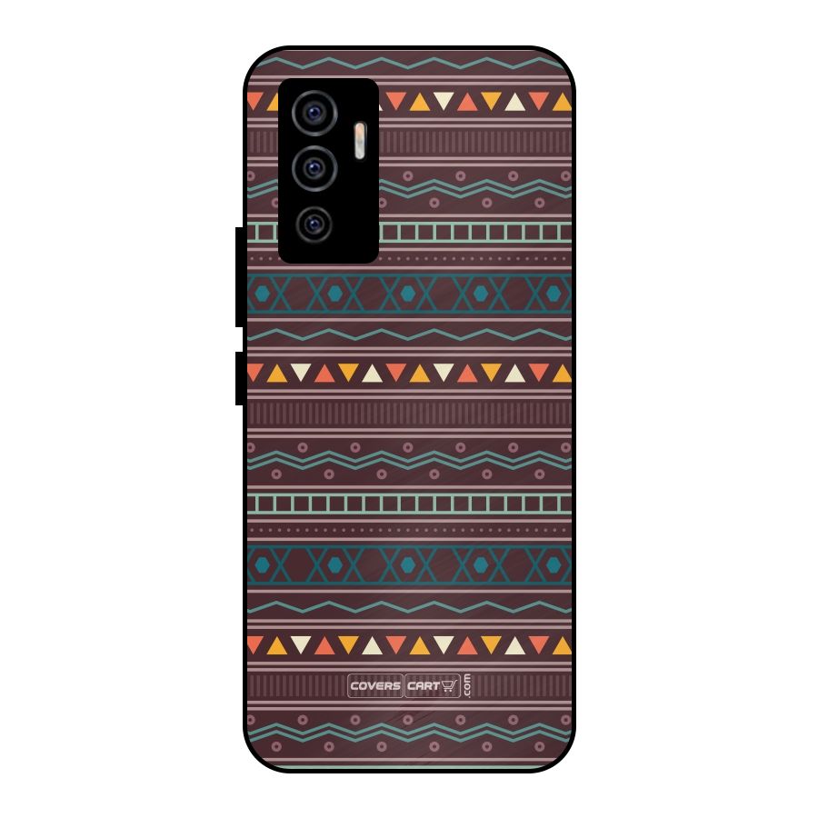 Classic Aztec Pattern Metal Back Case for Vivo V23e