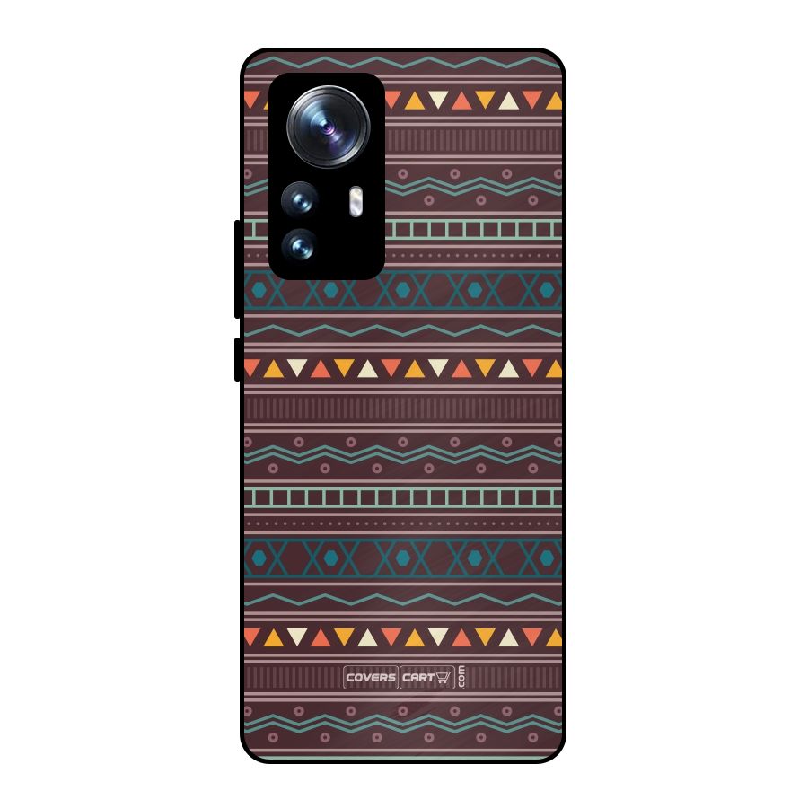 Classic Aztec Pattern Metal Back Case for Xiaomi 12 Pro