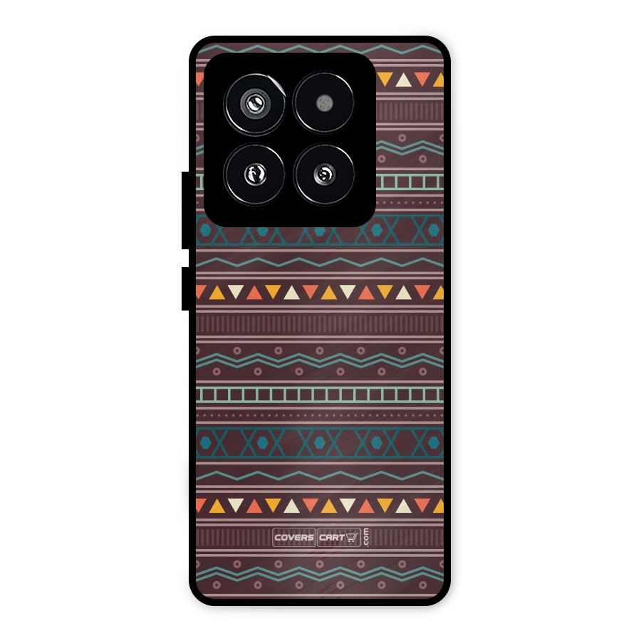 Classic Aztec Pattern Metal Back Case for Xiaomi 14 Pro
