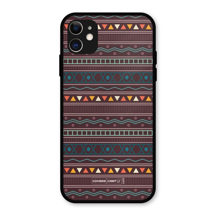 Classic Aztec Pattern Metal Back Case for iPhone 11