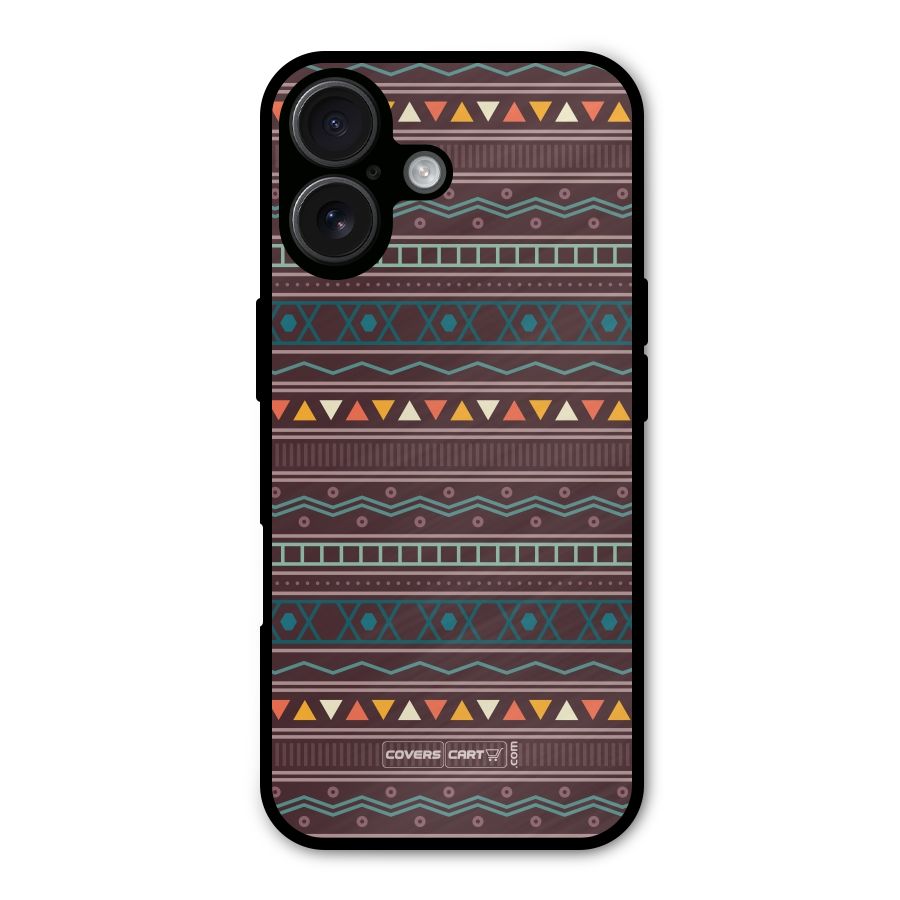 Classic Aztec Pattern Metal Back Case for iPhone 16