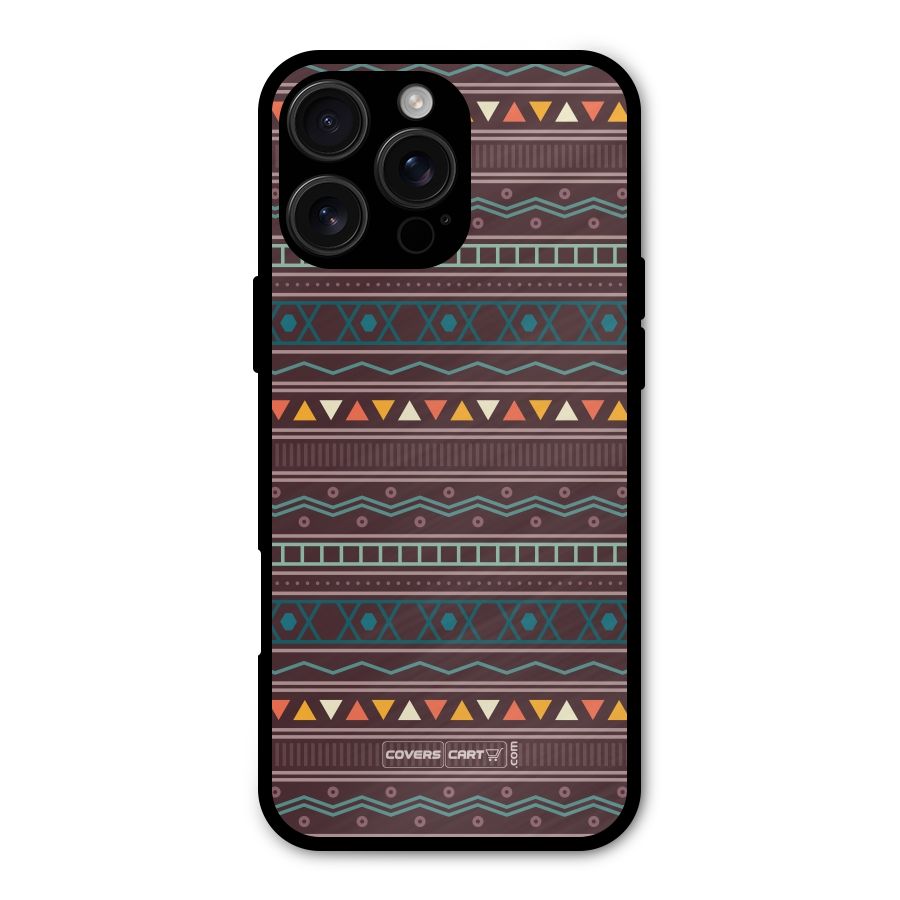 Classic Aztec Pattern Metal Back Case for iPhone 16 Pro Max