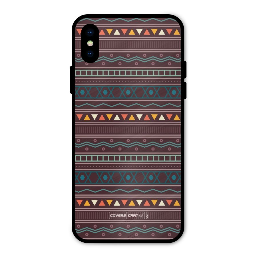Classic Aztec Pattern Metal Back Case for iPhone X