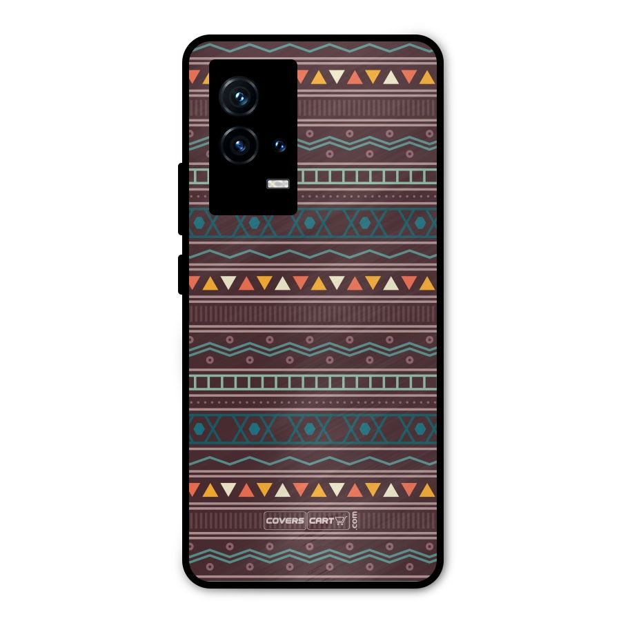 Classic Aztec Pattern Metal Back Case for iQOO 9 5G