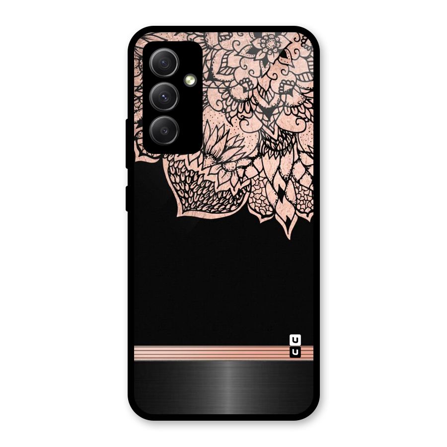 Classic Black Sleak Design Glass Back Case for Galaxy A34