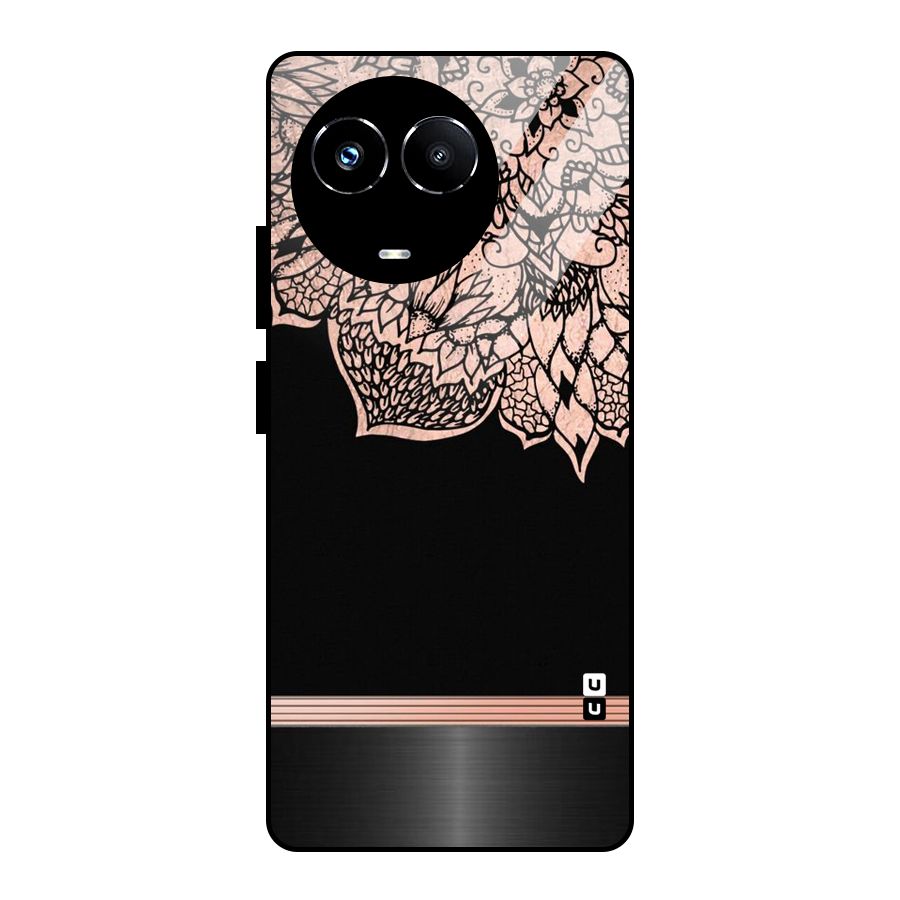 Classic Black Sleak Design Glass Back Case for Realme 11X