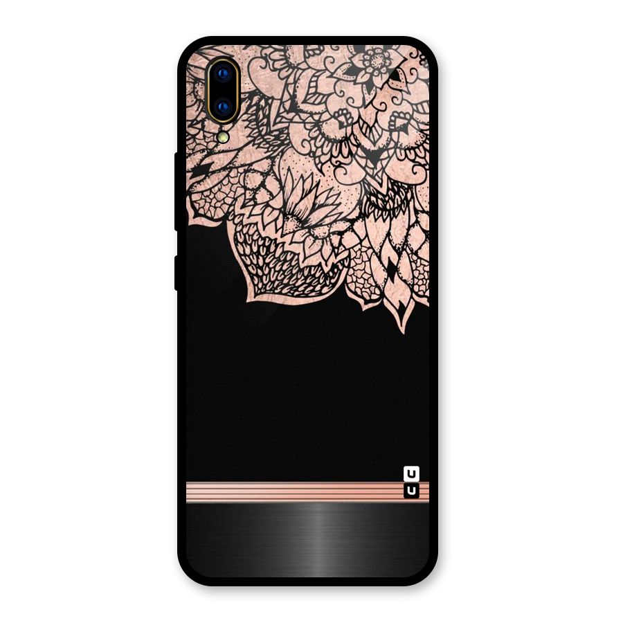 Classic Black Sleak Design Glass Back Case for Vivo V11 Pro
