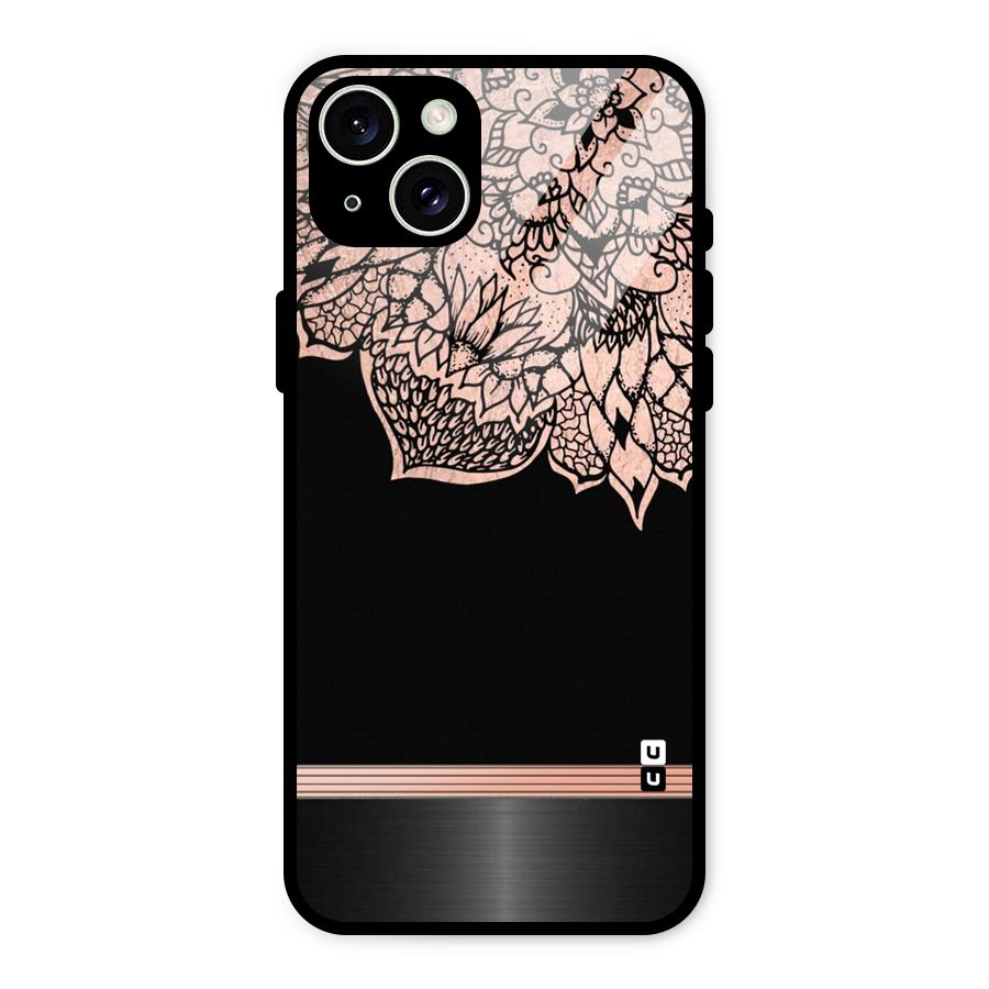 Classic Black Sleak Design Glass Back Case for iPhone 15 Plus