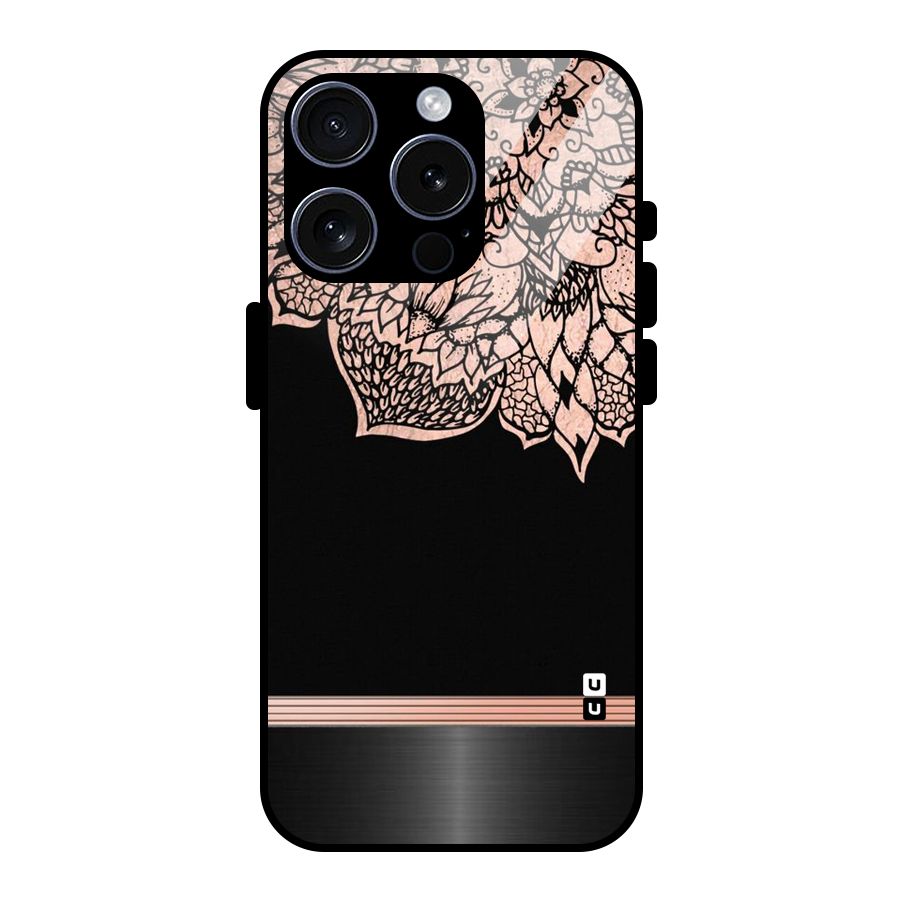 Classic Black Sleak Design Glass Back Case for iPhone 15 Pro