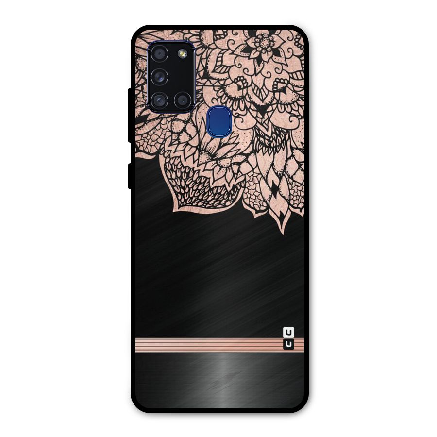 Classic Black Sleak Design Metal Back Case for Galaxy A21s