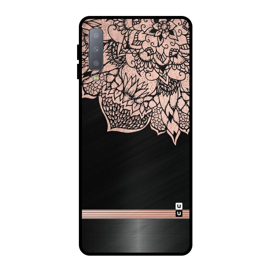 Classic Black Sleak Design Metal Back Case for Galaxy A7 (2018)