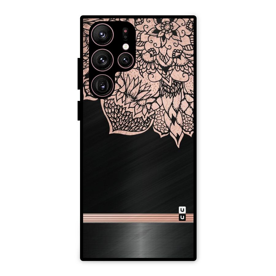 Classic Black Sleak Design Metal Back Case for Galaxy S22 Ultra 5G