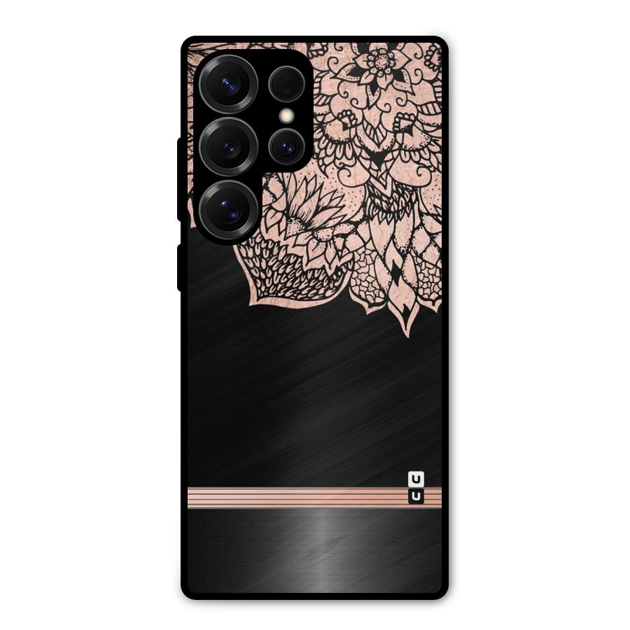 Classic Black Sleak Design Metal Back Case for Galaxy S25 Ultra