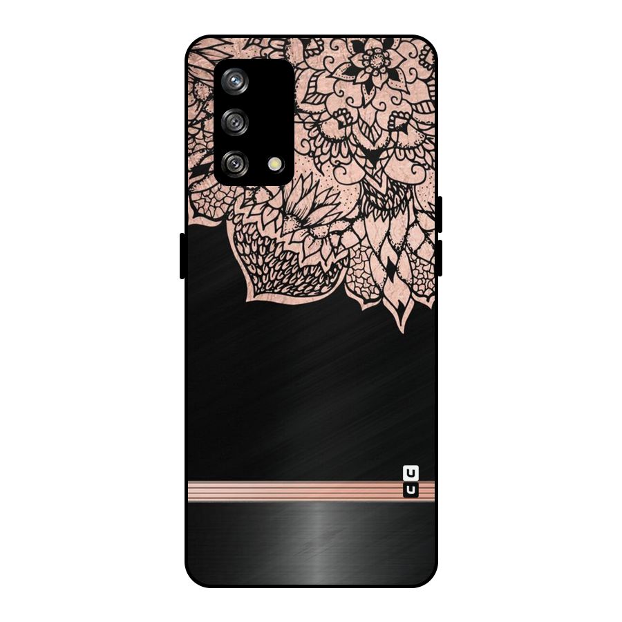 Classic Black Sleak Design Metal Back Case for Oppo F19