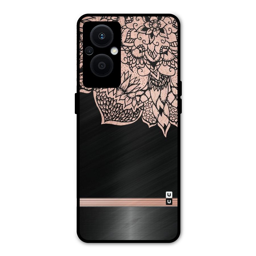 Classic Black Sleak Design Metal Back Case for Oppo F21 Pro 5G