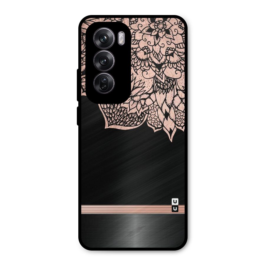 Classic Black Sleak Design Metal Back Case for Oppo Reno12 Pro