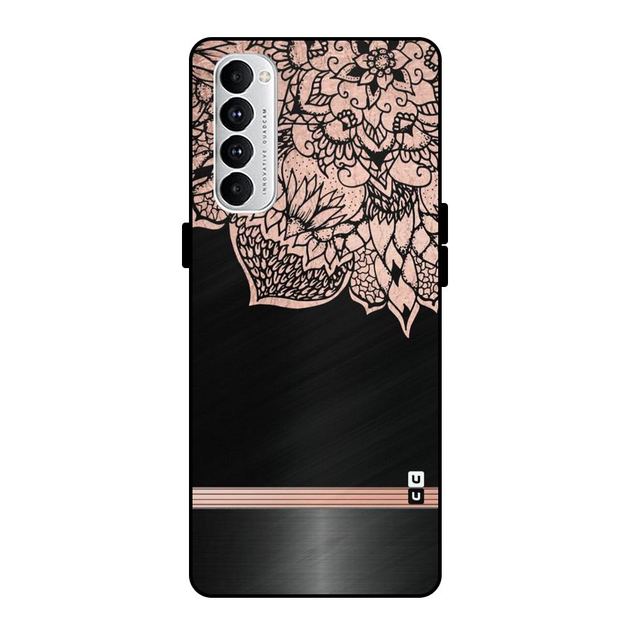 Classic Black Sleak Design Metal Back Case for Oppo Reno4 Pro