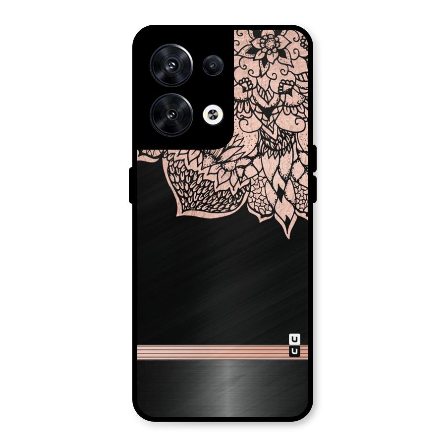 Classic Black Sleak Design Metal Back Case for Oppo Reno8 5G