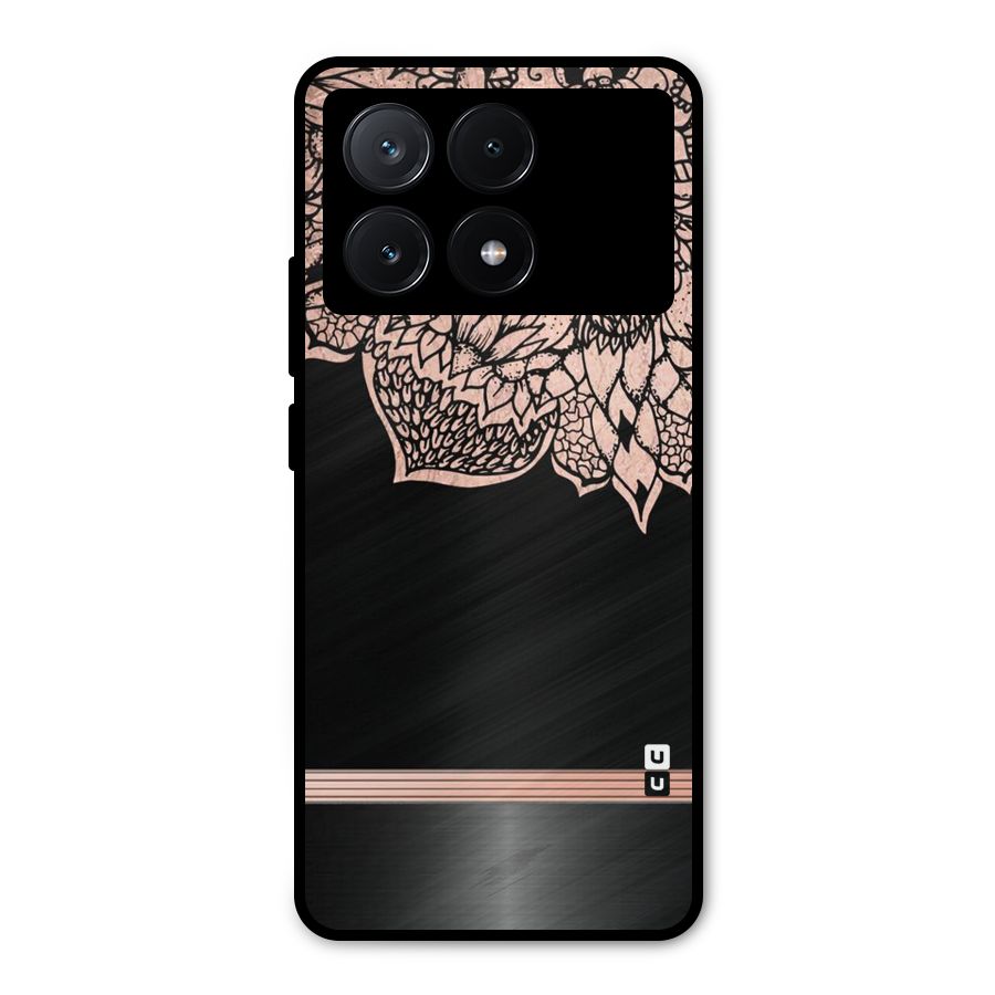 Classic Black Sleak Design Metal Back Case for Poco X6 Pro