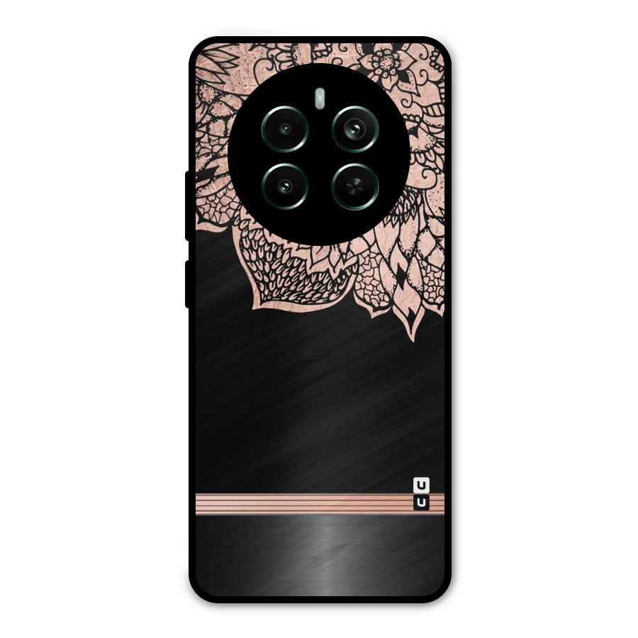 Classic Black Sleak Design Metal Back Case for Realme 12 Pro Plus