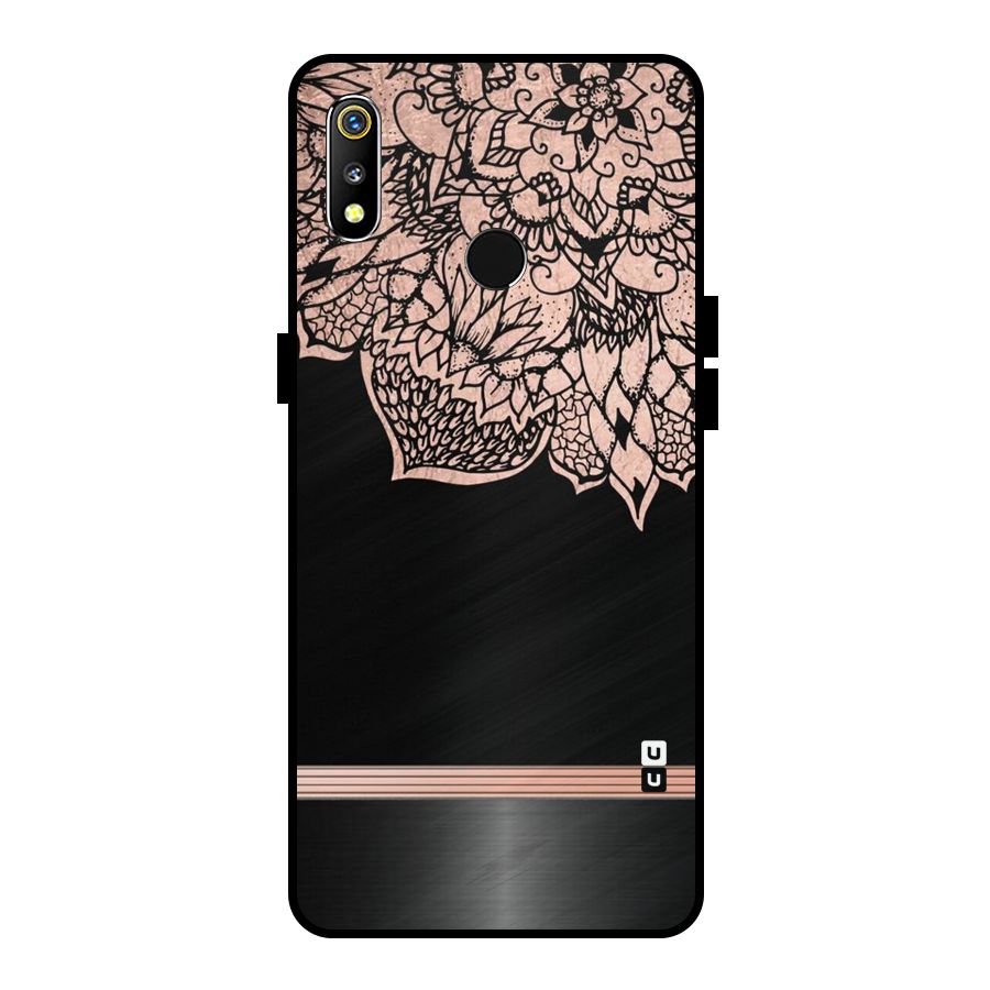 Classic Black Sleak Design Metal Back Case for Realme 3