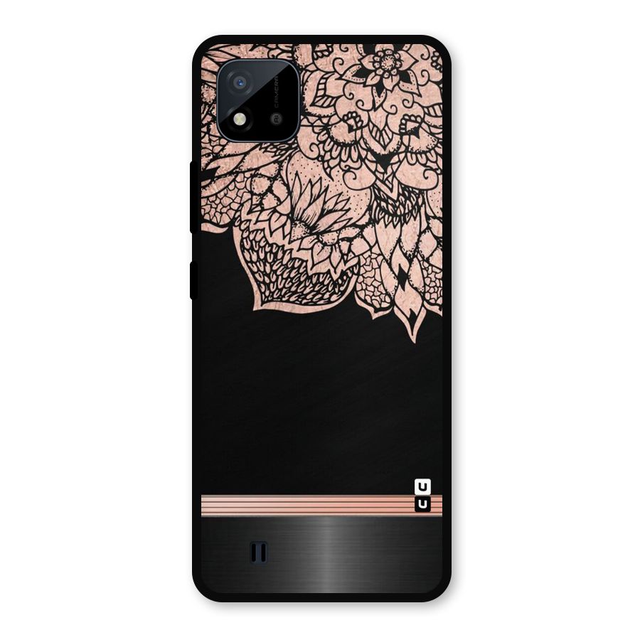 Classic Black Sleak Design Metal Back Case for Realme C11 2021
