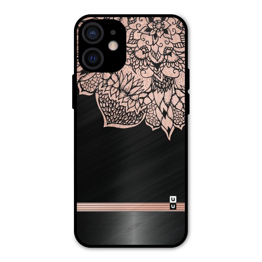 Classic Black Sleak Design Metal Back Case for iPhone 12 Mini