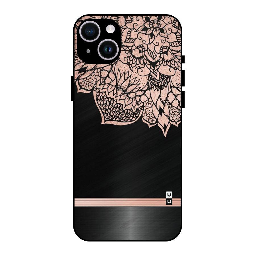 Classic Black Sleak Design Metal Back Case for iPhone 14 Plus