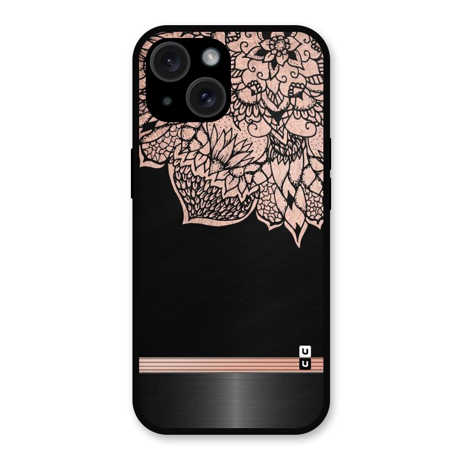 Classic Black Sleak Design Metal Back Case for iPhone 15